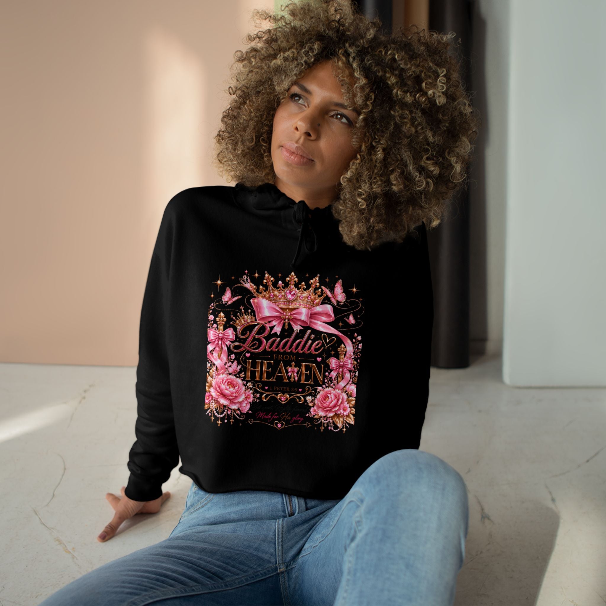 Baddie From Christ Cropped Sweatshirt