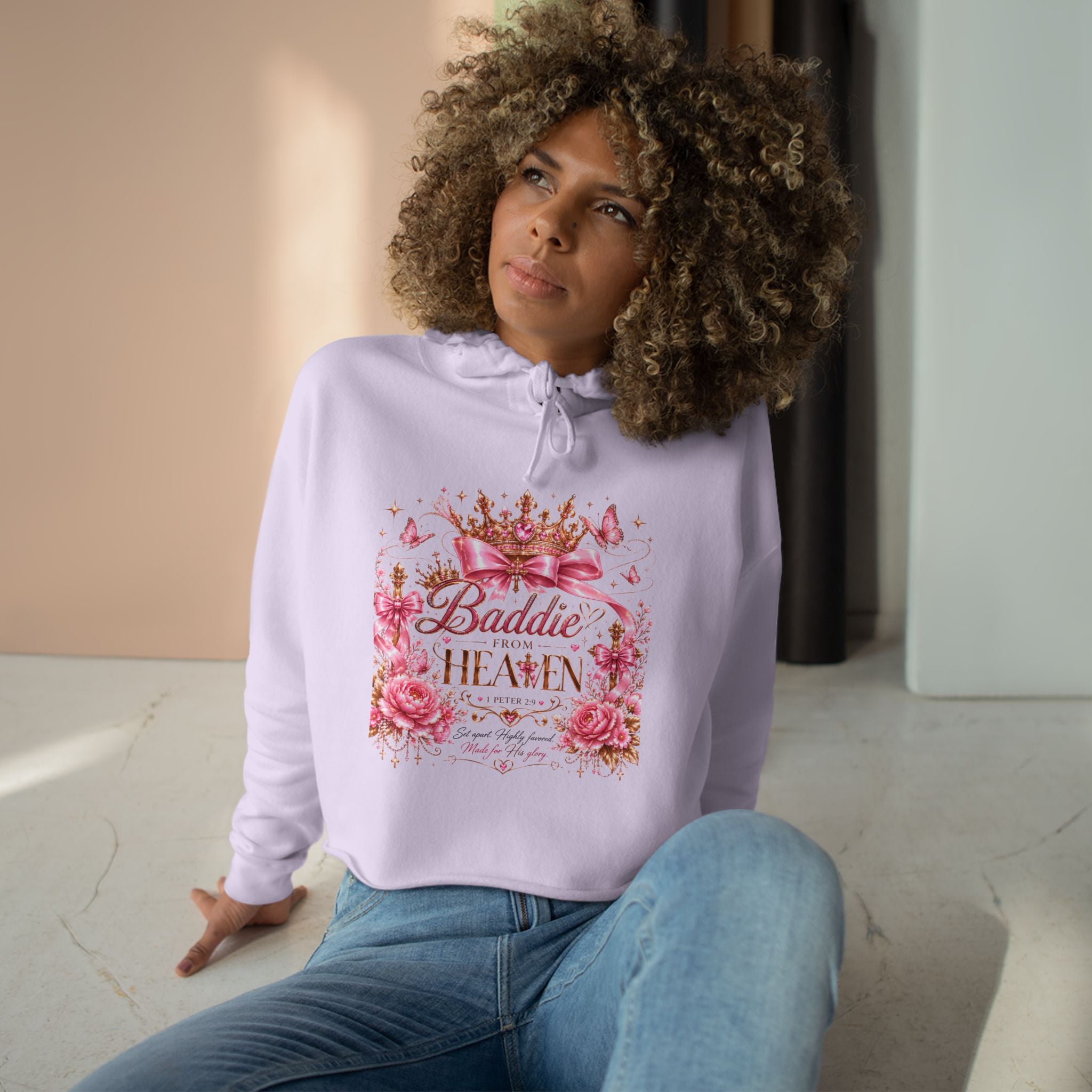 Baddie From Christ Cropped Sweatshirt