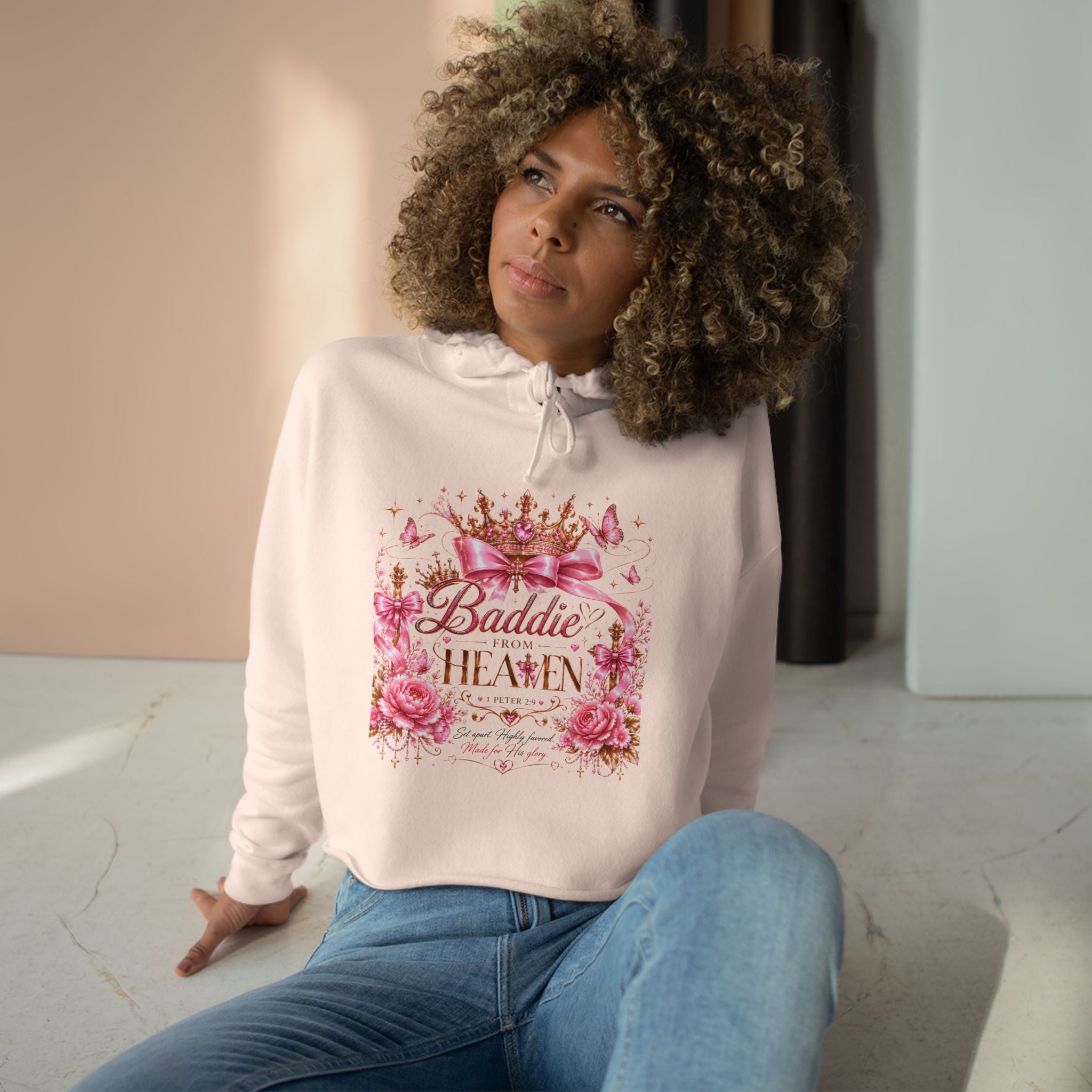 Baddie From Christ Cropped Sweatshirt