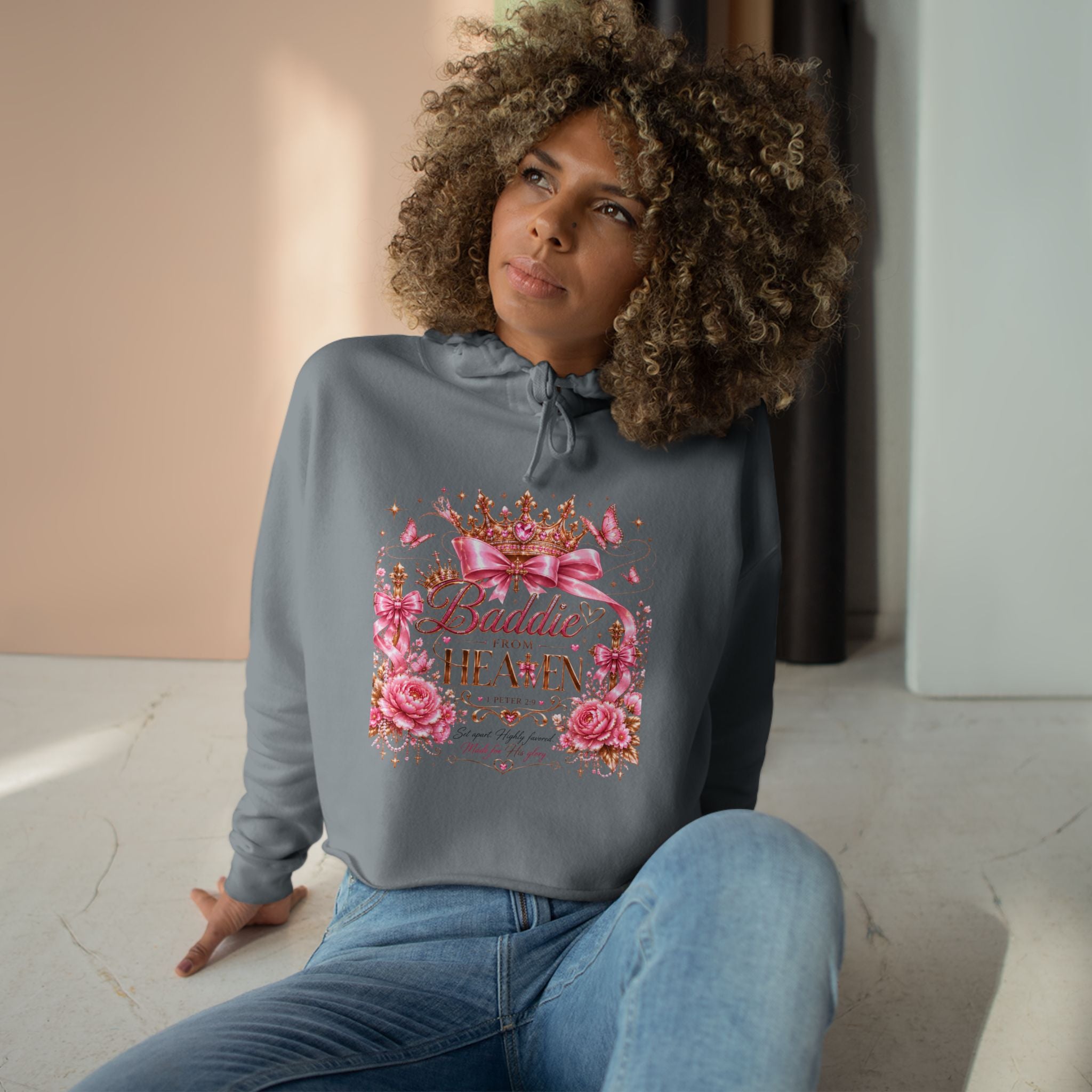 Baddie From Christ Cropped Sweatshirt